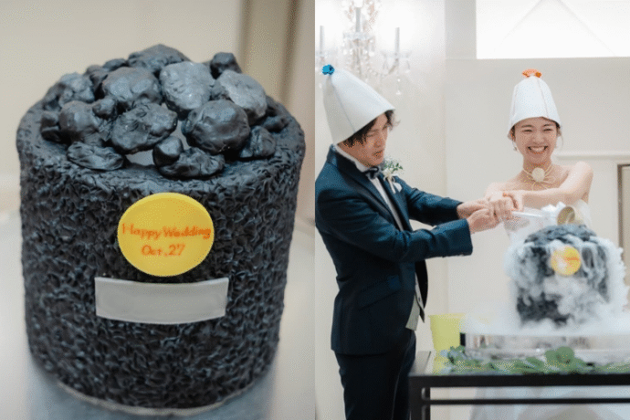 ①趣味のサウナをテーマに！こだわりのウェディングケーキ