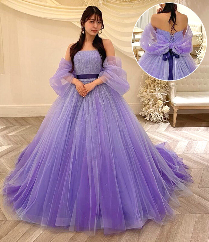 結婚式のパープルカラードレス