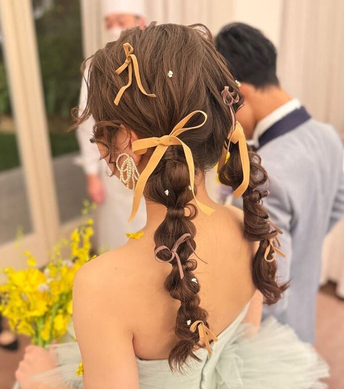 花嫁ヘア（細リボン）6