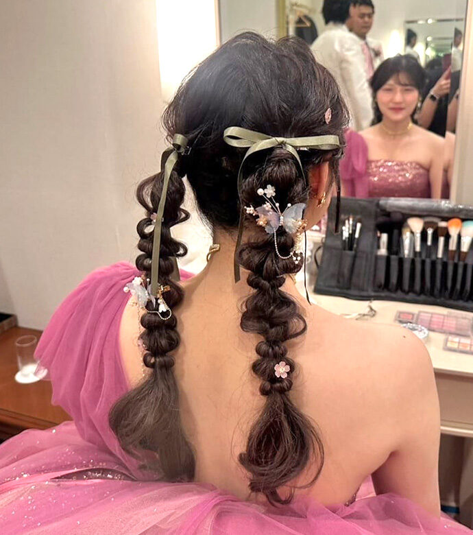 花嫁ヘア（細リボン）5