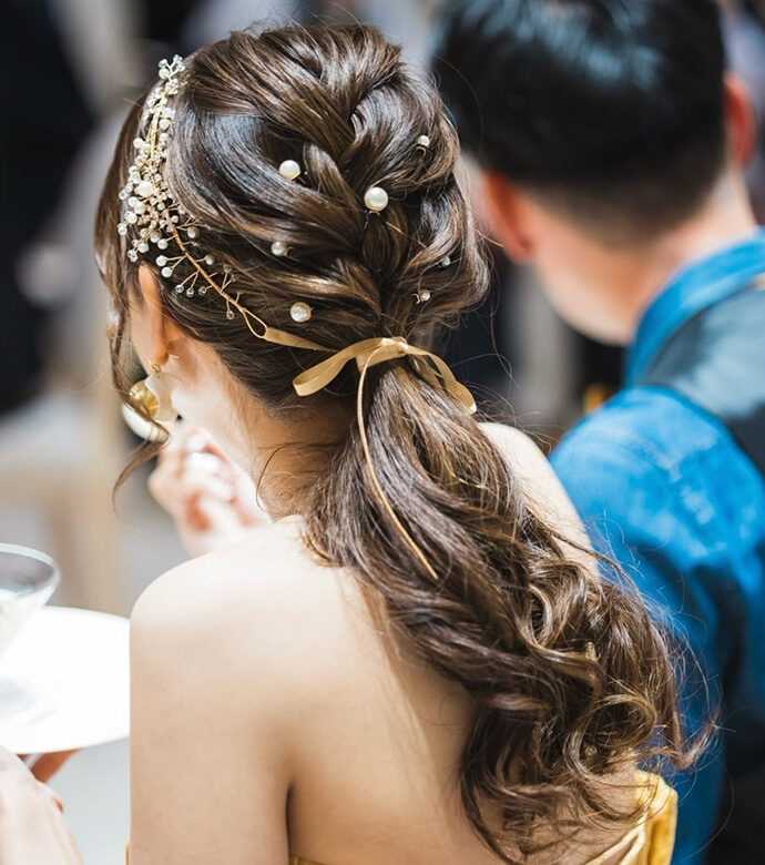 花嫁ヘア（細リボン）3