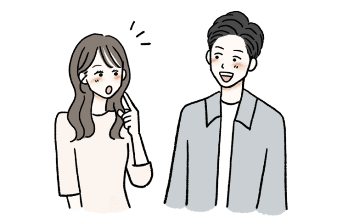 相談する男女のイラスト