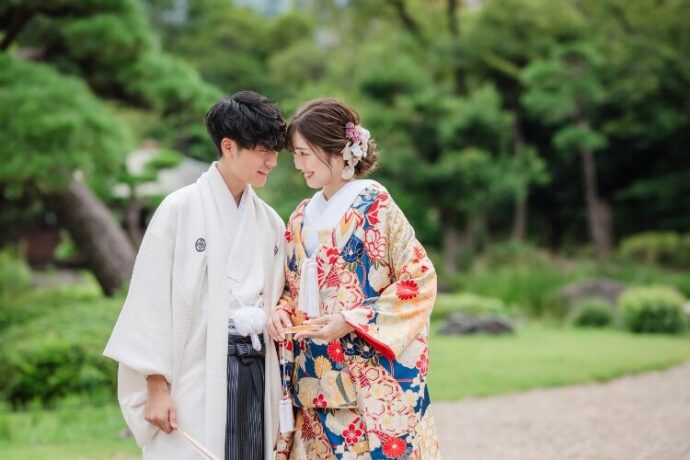 アニヴェルセル 大阪で撮影した和装の新郎新婦