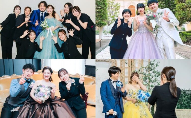 新郎新婦とスタッフのなかよしショット♡一緒に撮影させていただきました【今週のスタスナ】