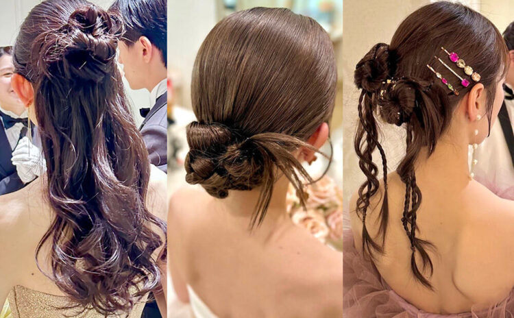 花嫁のカチモリヘア6選♡シニヨンやハーフアップにプラス！【今週のスタスナ】