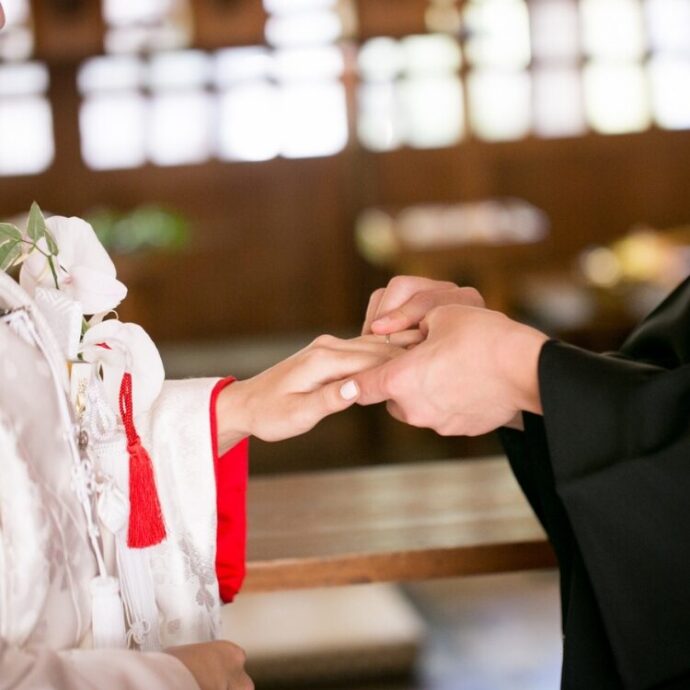 和装の神前式