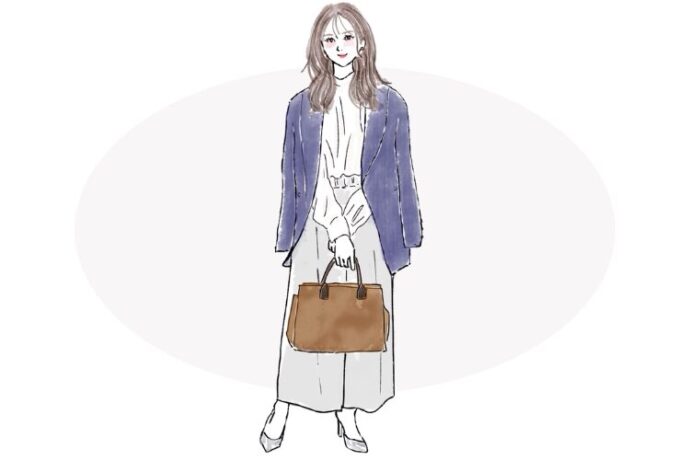 上品なファッションスタイルの女性イラスト