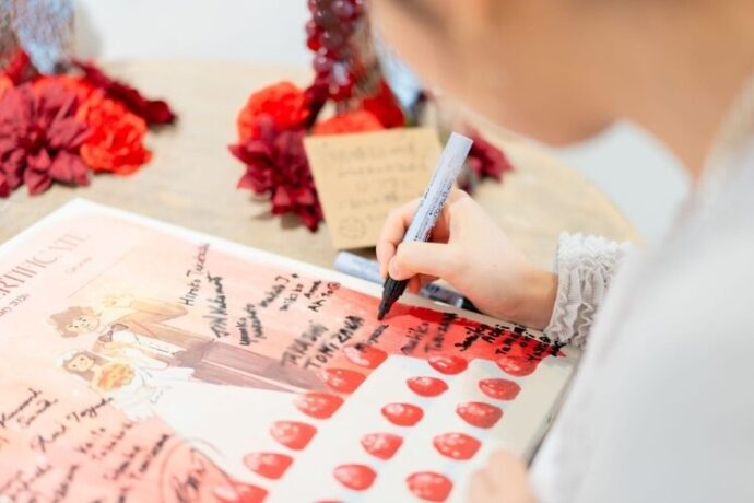 ゲストがサインする直筆署名の結婚証明書
