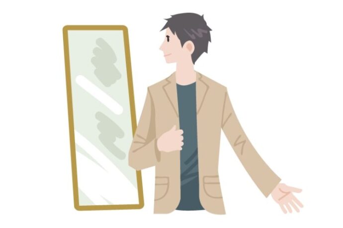 ジャケットコーデの男性イラスト