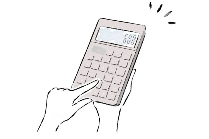 電卓で計算するイラスト