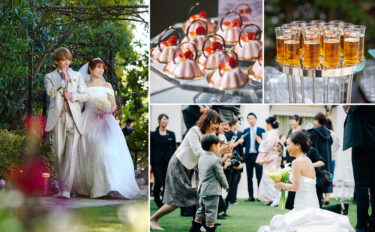 【ガーデンパーティ】結婚式の立食パーティやデザートビュッフェの演出を屋外で楽しむ！