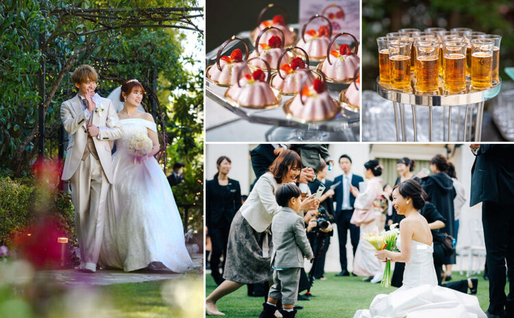【ガーデンパーティ】結婚式の立食パーティやデザートビュッフェの演出を屋外で楽しむ！