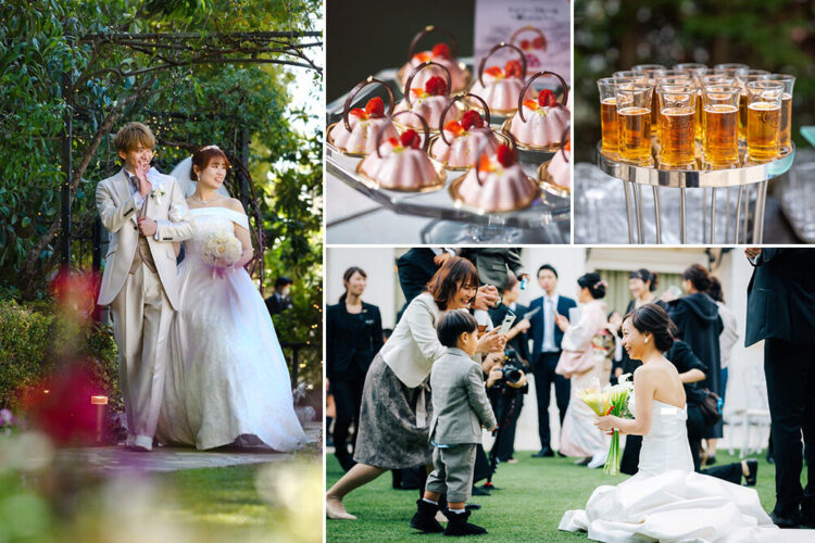 【ガーデンパーティ】結婚式の立食パーティやデザートビュッフェの演出を屋外で楽しむ！