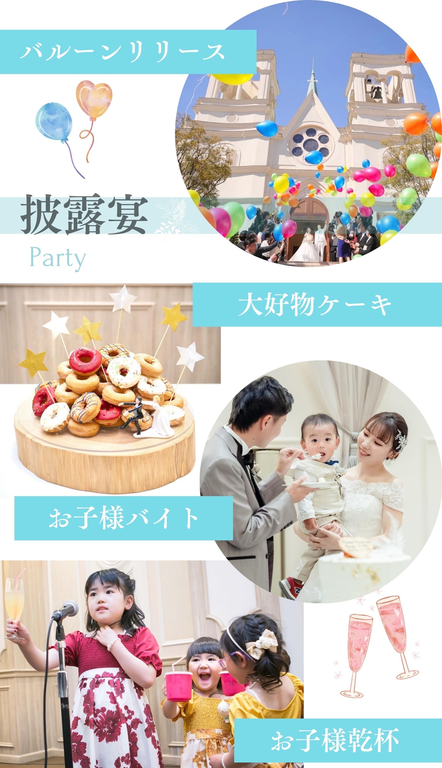 [披露宴]大好物ケーキ→お子様バイト→お子様乾杯→